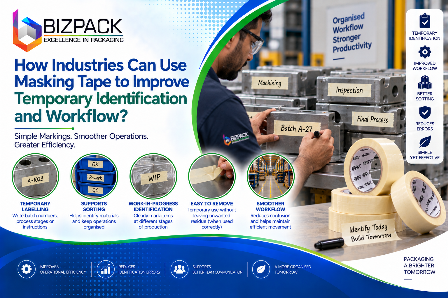 How Industries Can Use Masking Tape to Improve Temporary Identification and Workflow ?